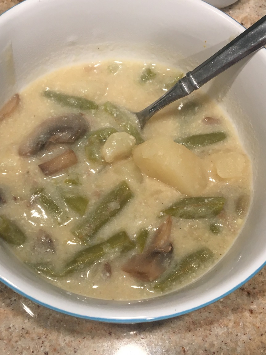 Potato Mushroom and Green Bean Soup